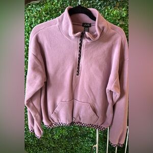 Justify pullover purple fleece zip collar